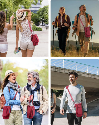 sportsnew Water Bottle Carrier Bag with Phone Pocket for 30oz 40oz Tumbler with Handle Accessories Insulated Water Bottle Holder Pouch with Strap Crossbody with Straw Cover