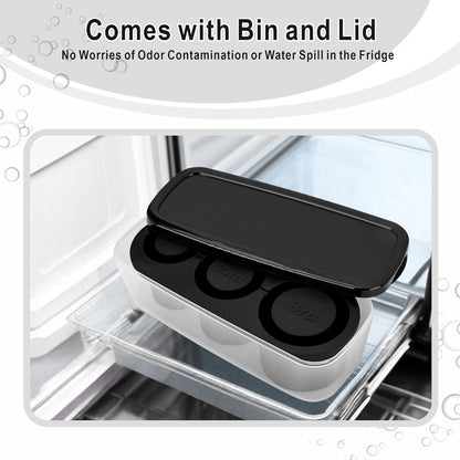 2pc Tumbler Ice Tray for Stanley/Yeti/Simple Modern etc. 30-40oz Tumblers, Silicone Ice Cube Tray for Tumblers with Bin and Lid, Black