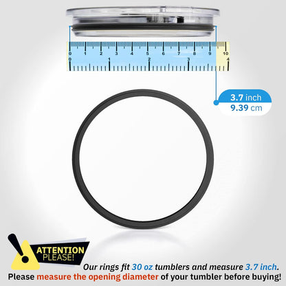 4 Pack - 30 oz Replacement Rubber Lid Ring, 3.7 Inch Diameter Gasket Seals, White Lid Gasket Rings for Insulated Stainless Steel Tumbler fits Yti, Ozark Trail, Beast and Renowned Brands