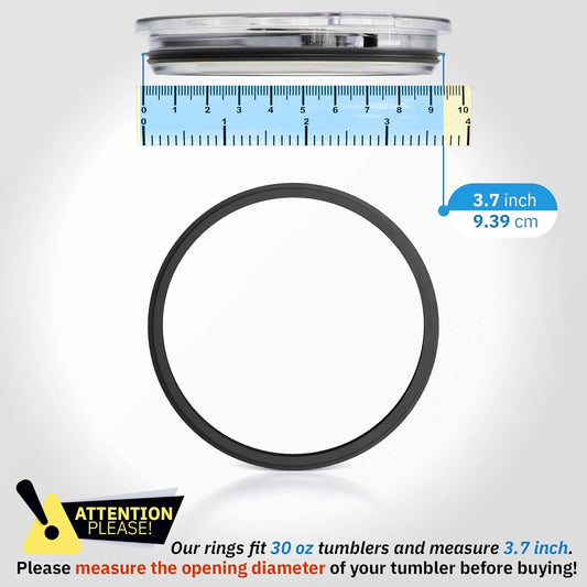 4 Pack - 30 oz Replacement Rubber Lid Ring, 3.7 Inch Diameter Gasket Seals, White Lid Gasket Rings for Insulated Stainless Steel Tumbler fits Yti, Ozark Trail, Beast and Renowned Brands