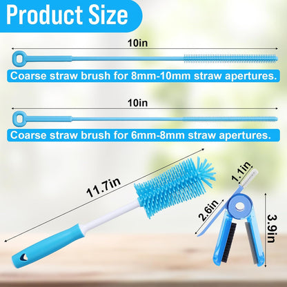 XANGNIER 5 Pcs Water Bottle Cleaner Brush Set for Owala 24oz/32oz/40oz Cup,Multifunctional Bottle Brush and Long Straw Cleaner Brush,Cleaning Kit for Owala/Stanley/Yeti Tumbler Cup Accessories