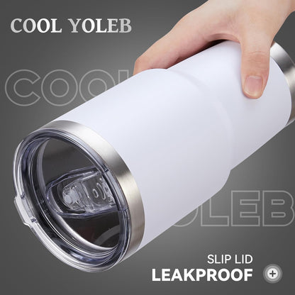 30 oz Tumbler with Lid Stainless Steel Tumblers Vacuum Insulated Cup Reusable Powder Coated Travel Mug Double Wall Leak Proof Portable Cups Keep Cold Drinks for 12 Hours, Stainless, 1 Pack