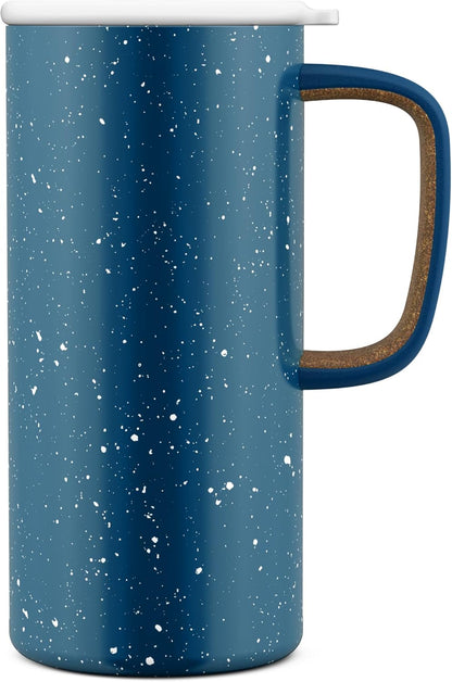 Ello Campy 18oz Stainless Steel Travel Mug with Handle and Leak Proof Lid | Vacuum Insulated Coffee Cup for Hot or Cold Drinks | Reusable, BPA Free | Gift for Coffee Lovers, Matte Black