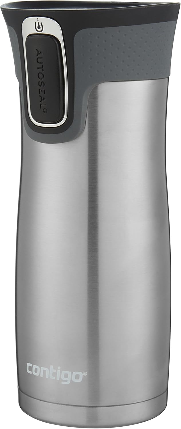 Contigo AUTOSEAL West Loop Vacuum-Insulated Stainless Steel Travel Mug with Easy-Clean Lid 12 oz Blueberry