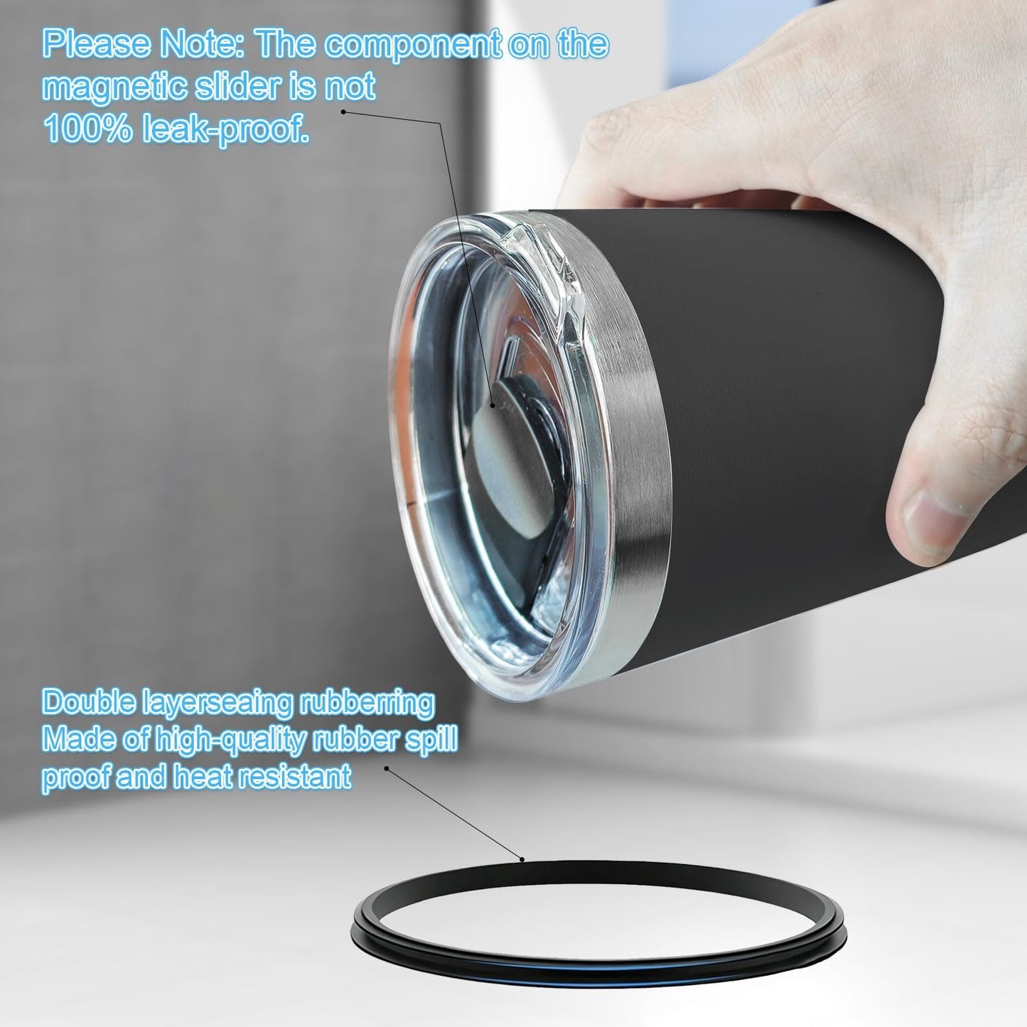 4 Pack 20 oz Tumbler Lids for YETI, Magnetic Slider Replacement Lids for YETI 20 oz Tumbler, 10/24 oz Mug and 10 oz Lowball, Travel Spill Proof Cup Lids Covers with Magnetic Slider Switch, BPA Free