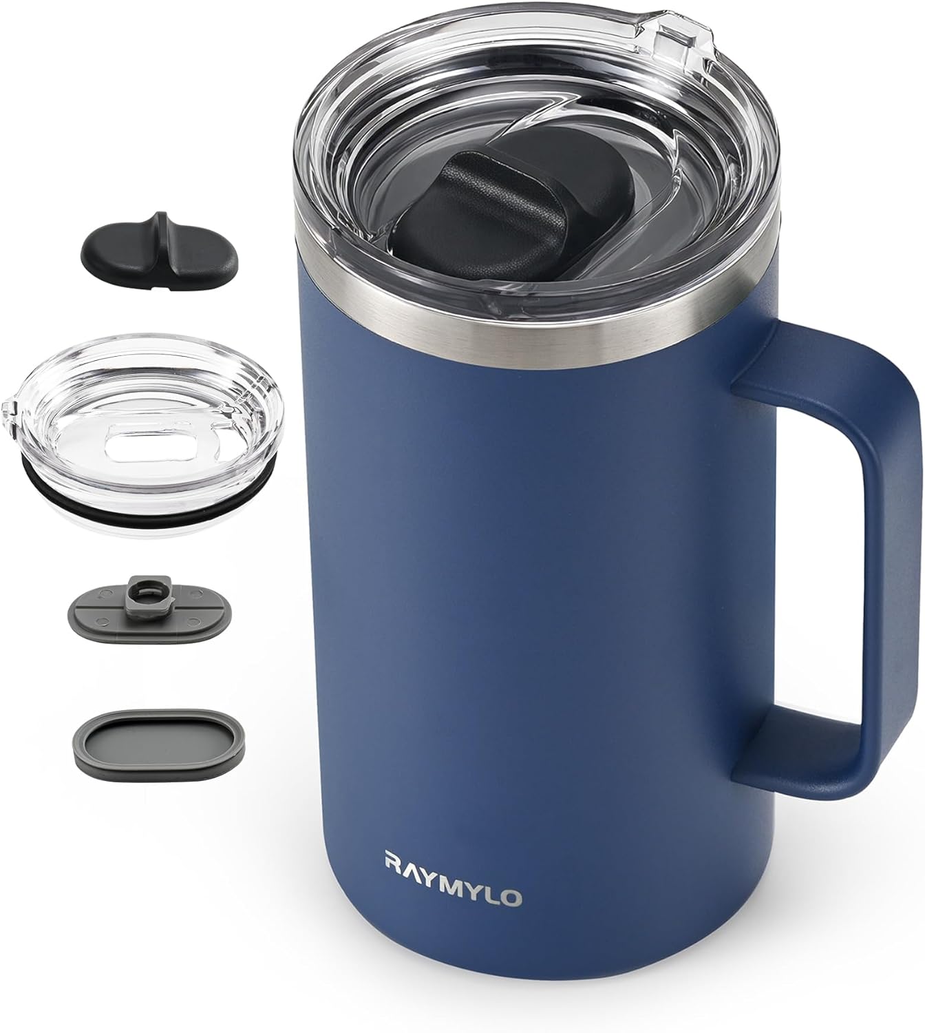 RAYMYLO Insulated Coffee Mug 12 oz, Double Wall Stainless Steel Coffee Mug with Lids, Leak-Proof & Detachable Slider Lid for Thorough Clean, Keeps Coffee Cold for 9 Hrs, Suitable for Camp Home Office