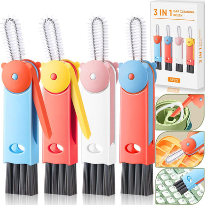 3 in 1 Cup Lid Cleaning Brush, Portable Cup Cleaner Brush, New Water Bottle Lid Cleaner Brush, Multifunctional Cleaning Brush - Home Kitchen Cleaning Tools for Tight Spaces & Bottle Gaps, 3 PCS