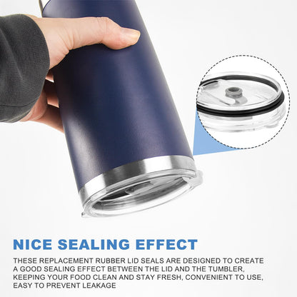 16PCS 20ozReplacement Rubber Lid Ring, 3.7inch Diameter Gasket Seals, compatible with 20oz straws, leak proof silicone cup cover gasket seal ring parts, for water bottle O-ring cup cover replacement