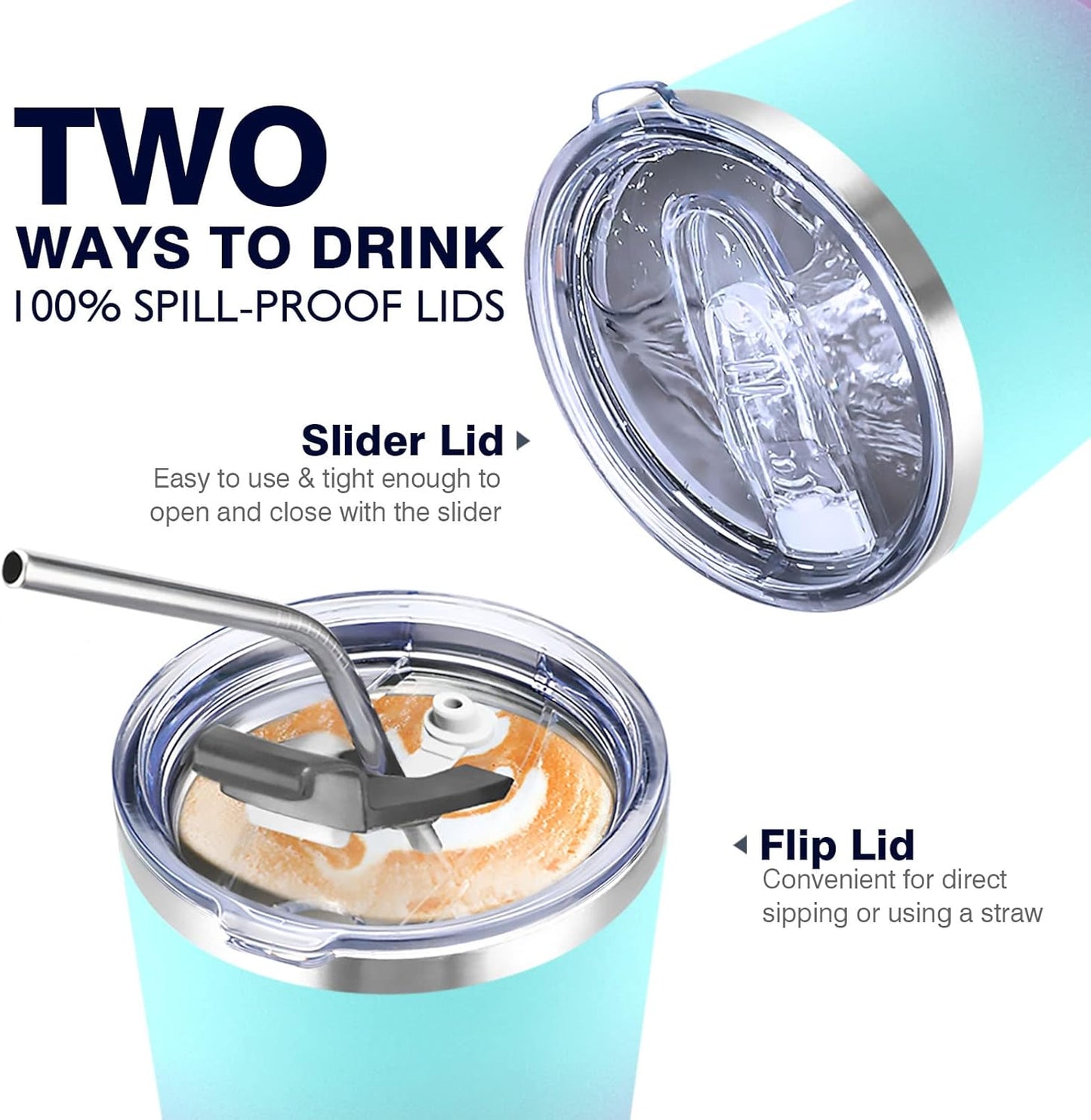 30 oz Travel Coffee Tumbler Cup, Double Wall Stainless Steel Reusable Spill Proof Tumbler with Straw, Leak Proof Insulated Tumbler with Straw for Iced Coffee, Tea & Water (Black)