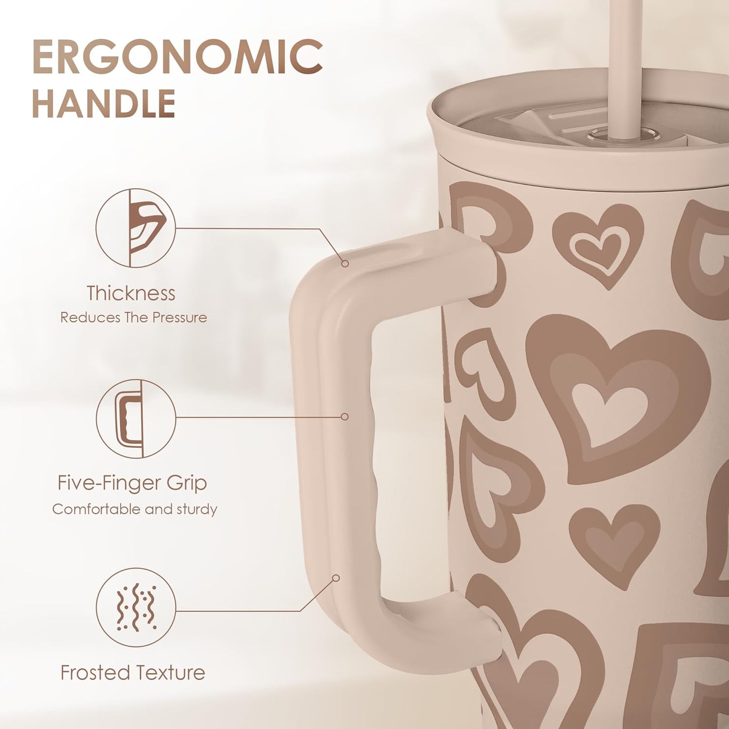 SANDJEST Pickleball 40oz Tumbler With Handle and Straw, Pickleball Queen Insulated Stainless Steel Travel Coffee Mug for Women Girls Players, Gift Idea for Birthday Christmas Mothers Day