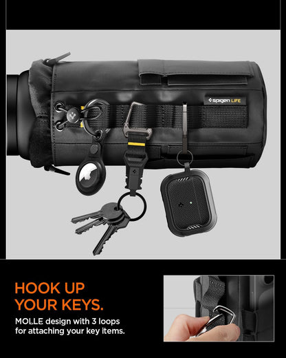 Spigen Life Magnetic Gym Bag for Men Tumbler Carrier Holder Bag for 20oz–40oz Water Bottles w/Molle System, Phone Pocket, Drawstring/Cord Lock, D-Ring Strap, Waterproof