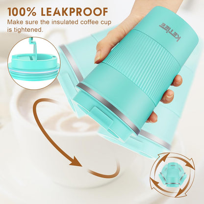 KETIEE Travel Coffee Mug Spill Proof 12oz, Insulated Travel Mug to Go, Reusable Coffee Cup with Seal Lid, Vacuum Stainless Steel Tumbler for Hot/Cold Drinks (Red)