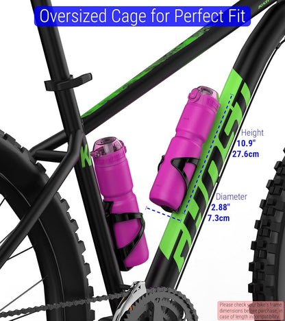 MYFOREST 24oz/700ml Insulated Bike Water Bottle, Odor-Free Surgical Steel Liner, Stronger Grip for Rough Trails, Quick-Open Chug/Straw 2-in-1, Dirt Cap (Glossy Steel)