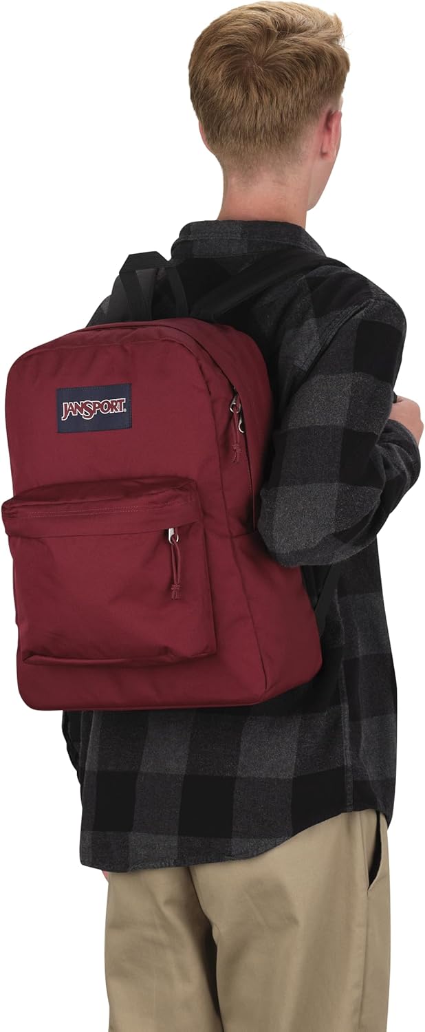 JanSport SuperBreak One Backpacks - Durable, Lightweight Bookbag with 1 Main Compartment, Front Utility Pocket with Built-in Organizer - Premium Backpack, Black - Colors B