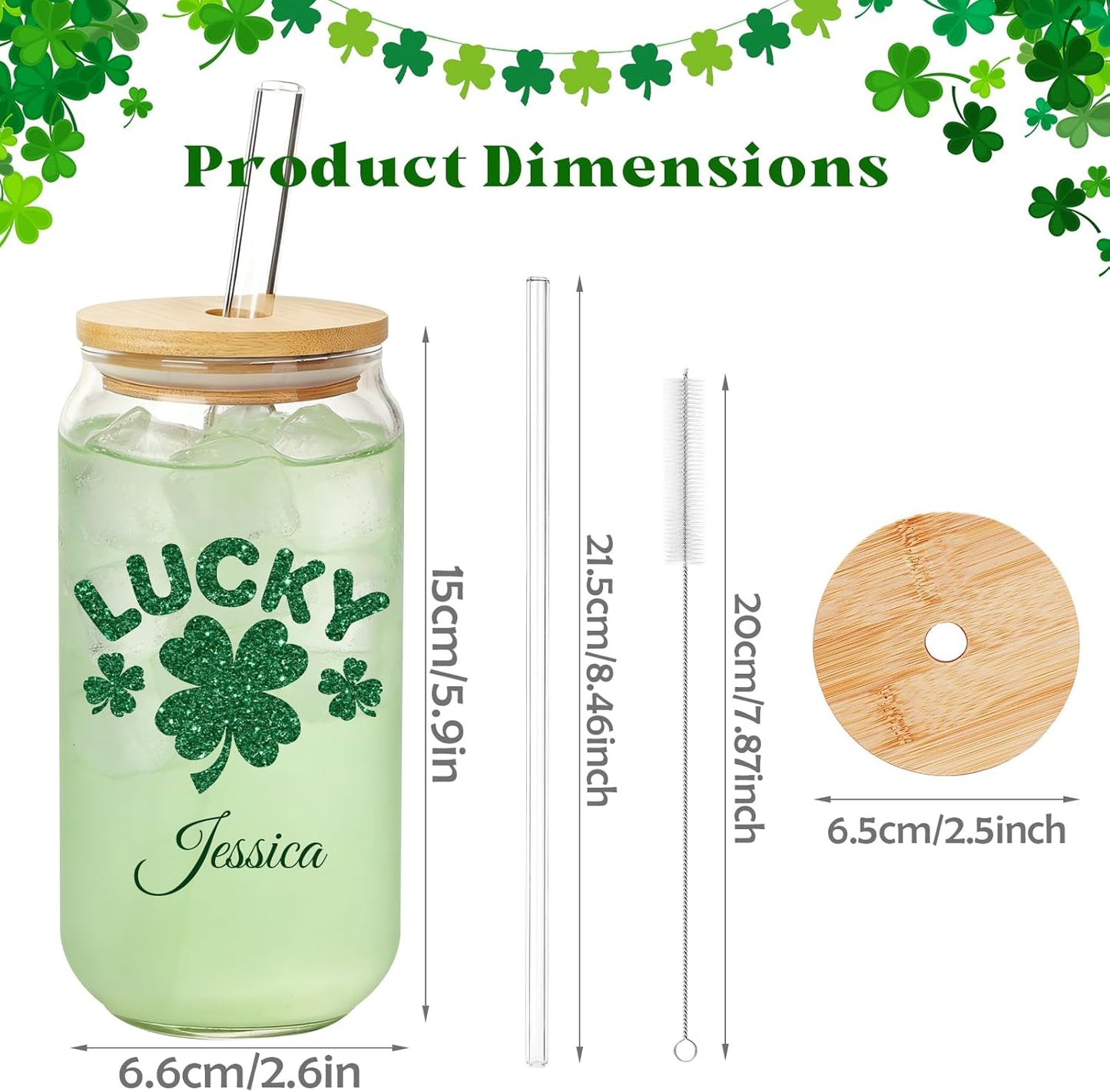 Mason Life Matcha Cup, 18 OZ Cute Glass with Lid and Straw, Matcha Drinking Cup Beer Can Glass for Valentines Day Gift Iced Coffee Smoothie Cocktail Milk Mother's Gifts