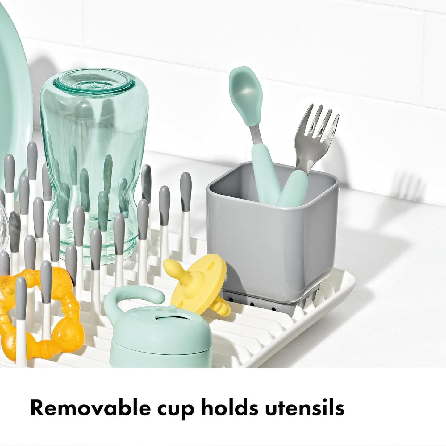 OXO Tot Baby Bottle Drying Rack, Gray, Newborn Essentials Must-Have