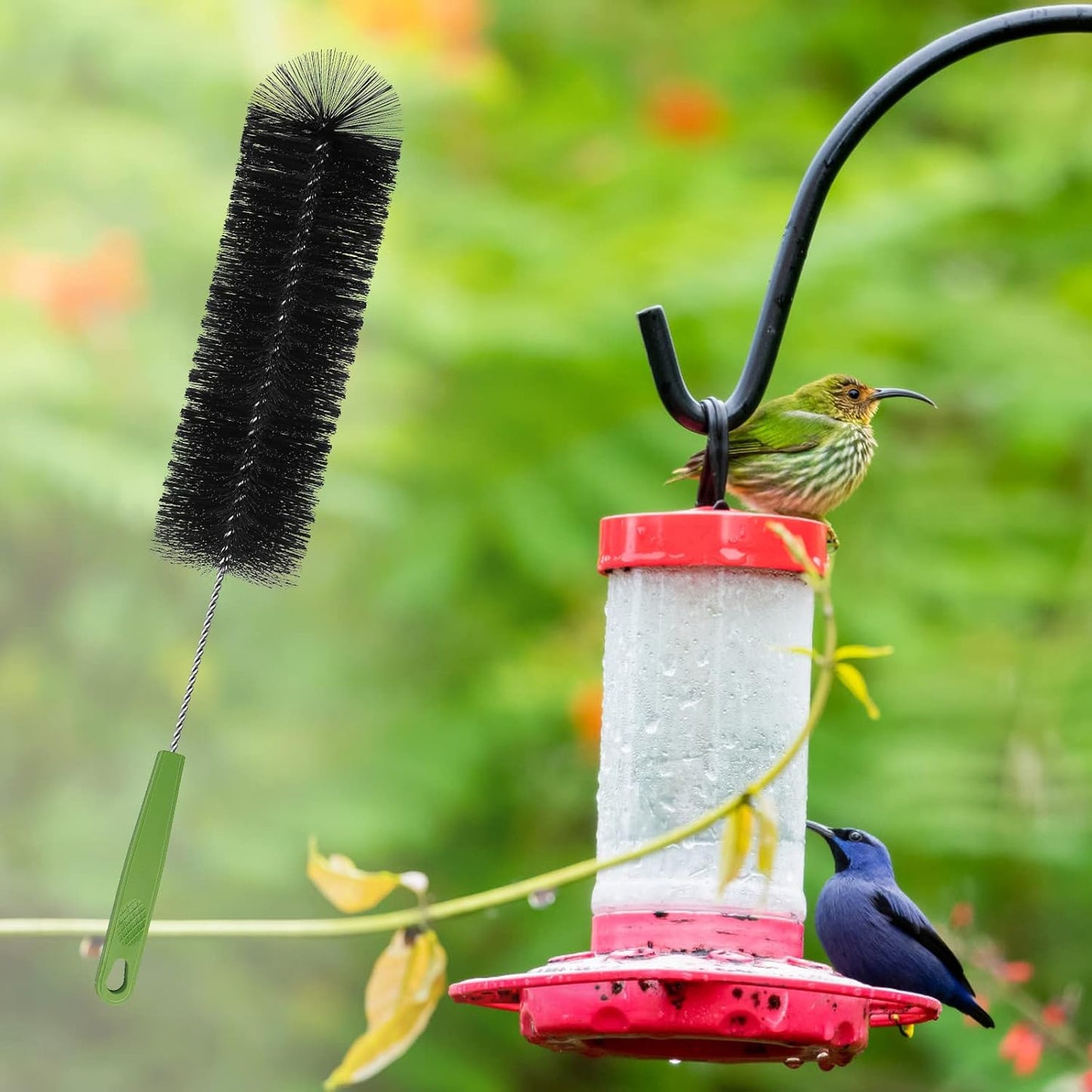 Long Bottle Brush, 17 in Bendable Cleaner Brushes for Cleaning Neck Beer Bottles, Wine, Baby Bottles, Water Bottles, Tumblers, Flask, Bird Feeder, Vase, Pipes and Brewing Supplies Black/1Pack