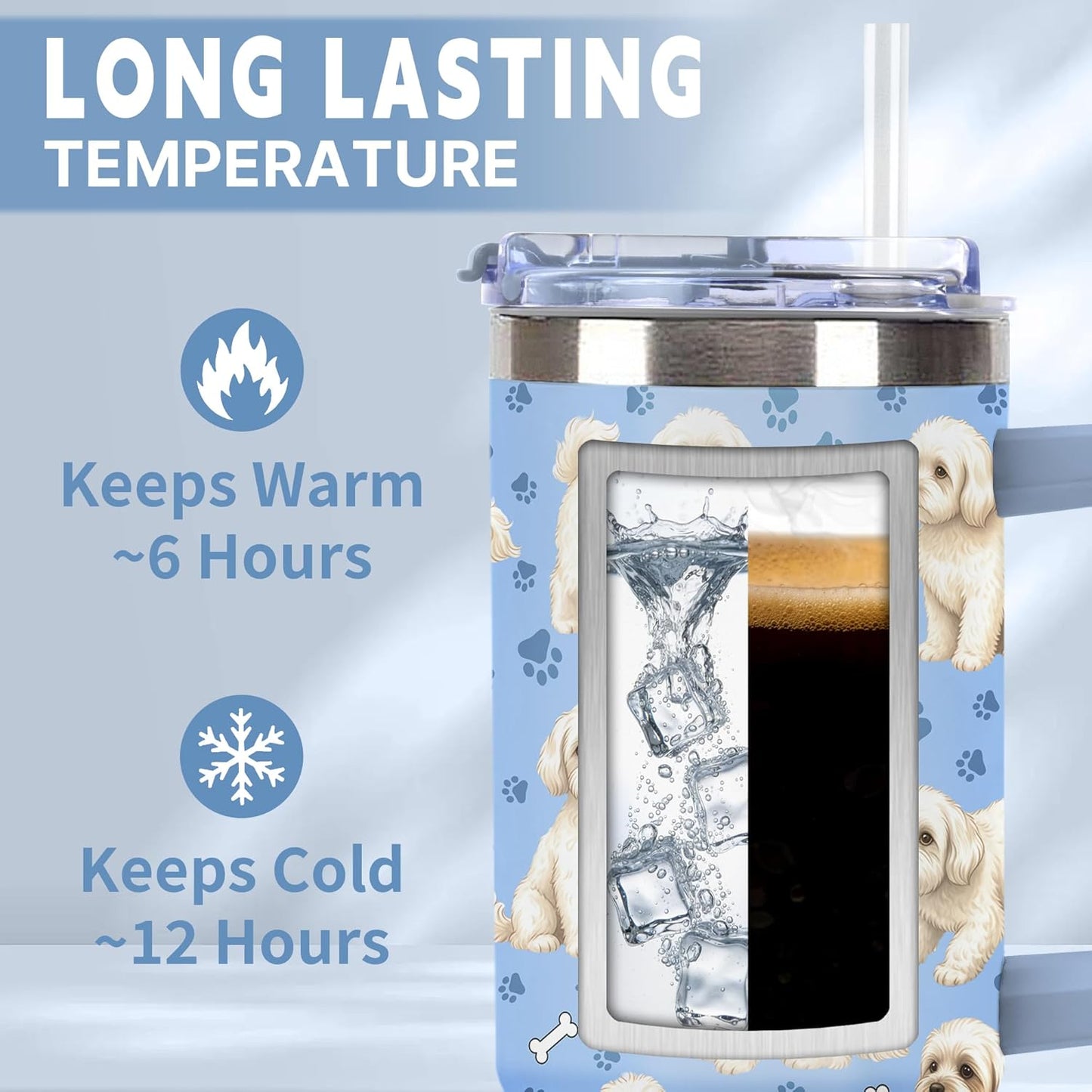 Beagle Gifts for Women Men, 40oz Stainless Steel Insulated Tumbler Travel Cup Mug, Funny and Unique Beagle Gifts for Dog Lover - Colors A
