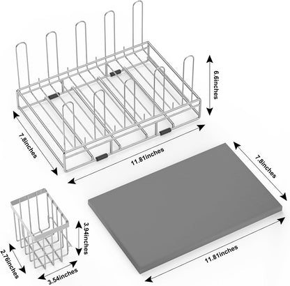 Bottle Drying Rack Stainless Steel Fold Water Bottle Drying Rack Organizer with Straw Holder for Baby Bottles,Cups, Mugs and Glass, Sports Bottles Dryer Countertop