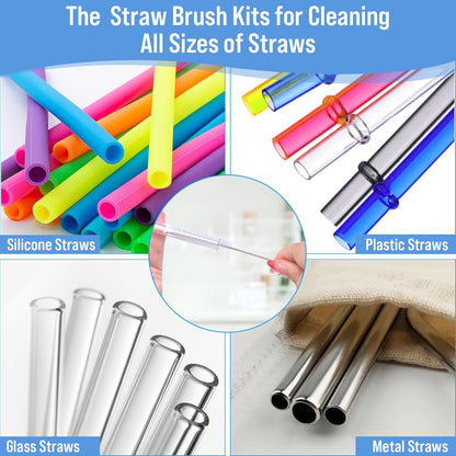 XANGNIER 5 Pcs Water Bottle Cleaner Brush Set for Owala 24oz/32oz/40oz Cup,Multifunctional Bottle Brush and Long Straw Cleaner Brush,Cleaning Kit for Owala/Stanley/Yeti Tumbler Cup Accessories