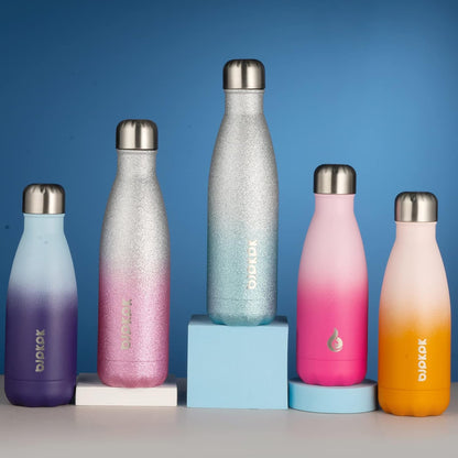 BJPKPK Insulated Water Bottle 12oz Small Stainless Steel Water Bottles Reusable Metal Thermal Keep Cold and Hot,Dreamy Purple - Colors B