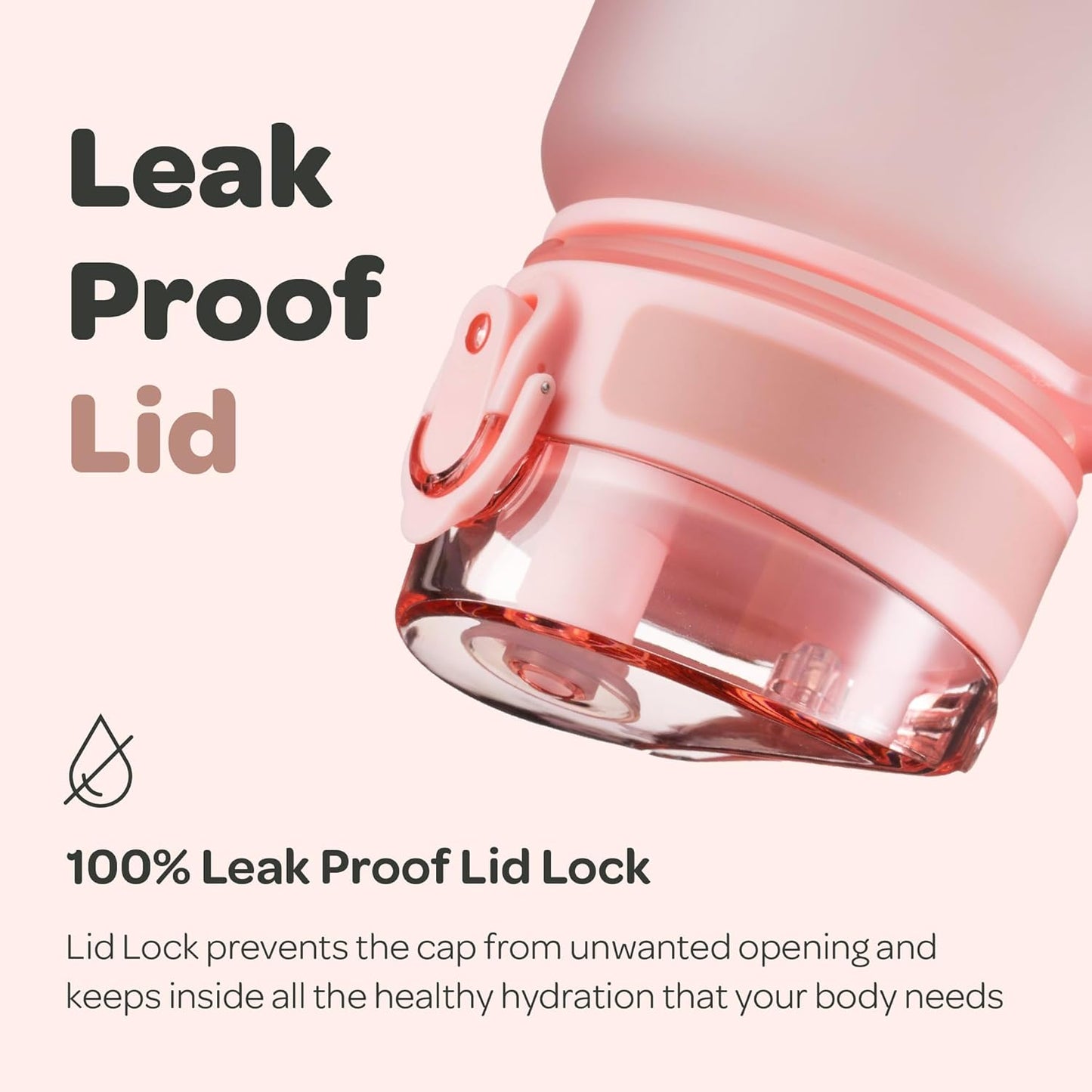 Hydracy Water Bottle with Time Marker -Large BPA Free Water Bottle & No Sweat Sleeve -Leak Proof Gym Bottle with Times to Drink - Ideal for Fitness Sports & Outdoors