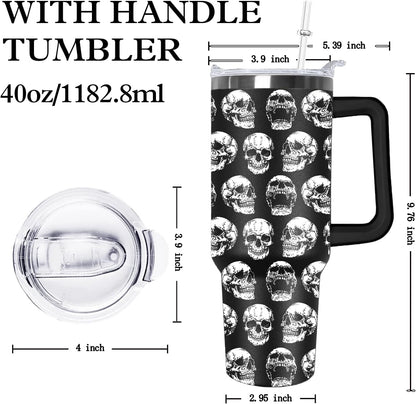 Ceovfoi 40 oz Pickleball Coffee Mug Vacuum Insulated Travel Tumbler with Handle, Lid & Straw - Perfect Pickleball Gifts for Players, Coaches, Lovers | Pickleball Accessories