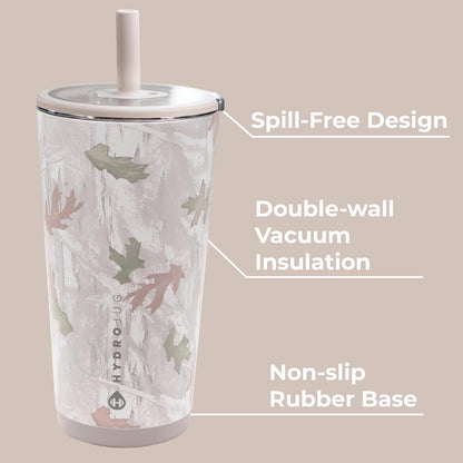 HydroJug Everyday Tumbler 20 oz – Ceramic-Lined Insulated Tumbler with Straw and Soft-Touch Lid, Cup Holder Friendly, Double-Wall Vacuum Insulation, Reusable Travel Cup – Rodeo