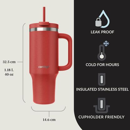 Contigo Streeterville 40oz Tumbler, Stainless Steel Vacuum Insulated, Leak-Proof, Cold for 29 Hours, Reef