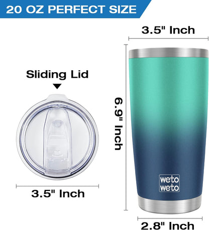 WETOWETO 20oz Tumbler, Stainless Steel Vacuum Insulated Coffee Travel Mug, Double Wall Powder Coated Insulated Coffee Mug Travel Mug with Lid Thermal Cup for Outdoor (Navy Blue, 1 Pack)