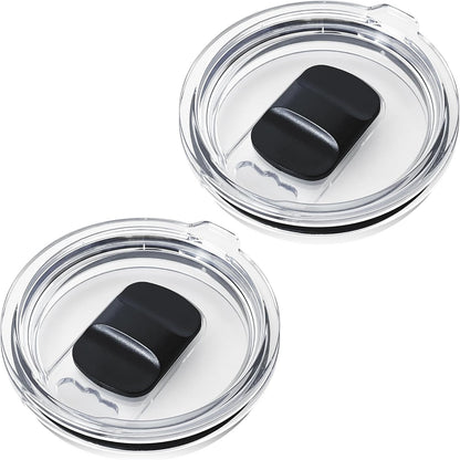 2 Replacement Lids for Stainless Steel Tumbler Travel Cup - Fits OF Inner diameter 3.7 to 3.74 INCH Yeti Rambler and others (Transparent) (30 OZ)