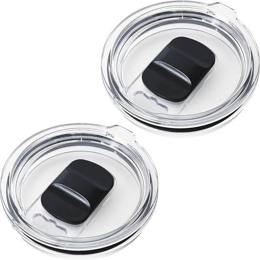 2 Replacement Lids for Stainless Steel Tumbler Travel Cup - Fits OF Inner diameter 3.7 to 3.74 INCH Yeti Rambler and others (Transparent) (30 OZ)