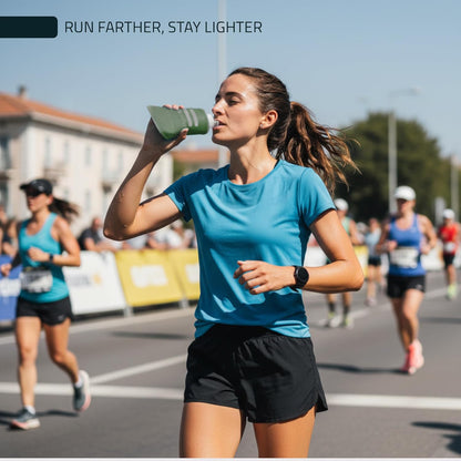 FITLY Soft Flask - Shrink As You Drink Soft Water Bottle for Hydration Pack - Folding Water Bottle Ideal for Running, Hiking, Cycling, Climbing & Rigorous Activity