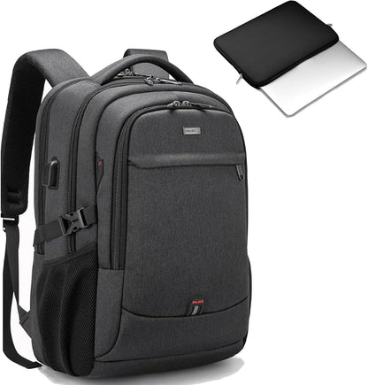 DUSLANG 17 Inch Laptop Backpack for Travel Water Resistant College Backpack for Men/Women Laptop Bag with USB Charging Port,Black - Colors B