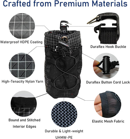 Cactus-24 Ultralight Water Bottle Pouch for Backpack - Fits 8-24oz, Hands-Free Hydration Pack for Camping & Hiking