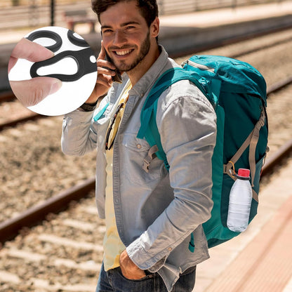 6 Packs Water Bottle Keychain, Silicone Water Bottle Carrier with Key Ring Clips, Universal Bottles Loop Holder for Backpacks, Gym (Black, Blue, Green, Rose Red, Red, Orange)