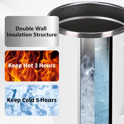 Trwcrt 19oz Insulated Coffee Mug with Handle, Double Wall Vacuum Stainless Steel Travel Coffee Tumbler, Blue