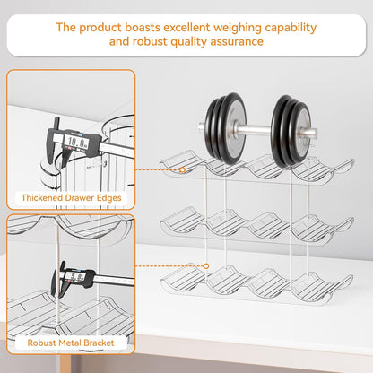 Yieach 2 Tier Water Bottle Holder for Cabinet,Acrylic Wine Rack and Stackable Water Bottle Organizer for Pantry - Waterbottle Organizer for 40 oz Stanley Cup Holder and Other Tumbler Organizers