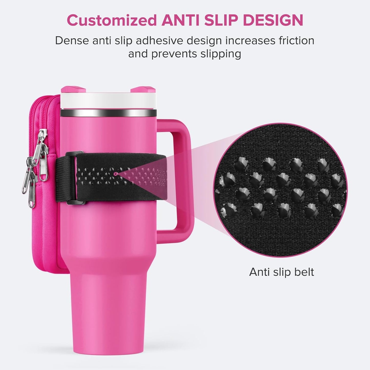 Water Bottle Pouch For Stanley Cup 40oz 30oz, Running Water Bottle Bag for Cards, Keys, Phone, Gym Accessories For Men Women, Travel Tumbler Mug Pouch Compatible With Stanley, Simple Modern