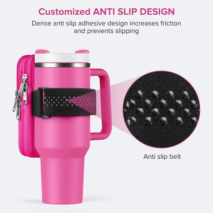 Water Bottle Pouch For Stanley Cup 40oz 30oz, Running Water Bottle Bag for Cards, Keys, Phone, Gym Accessories For Men Women, Travel Tumbler Mug Pouch Compatible With Stanley, Simple Modern