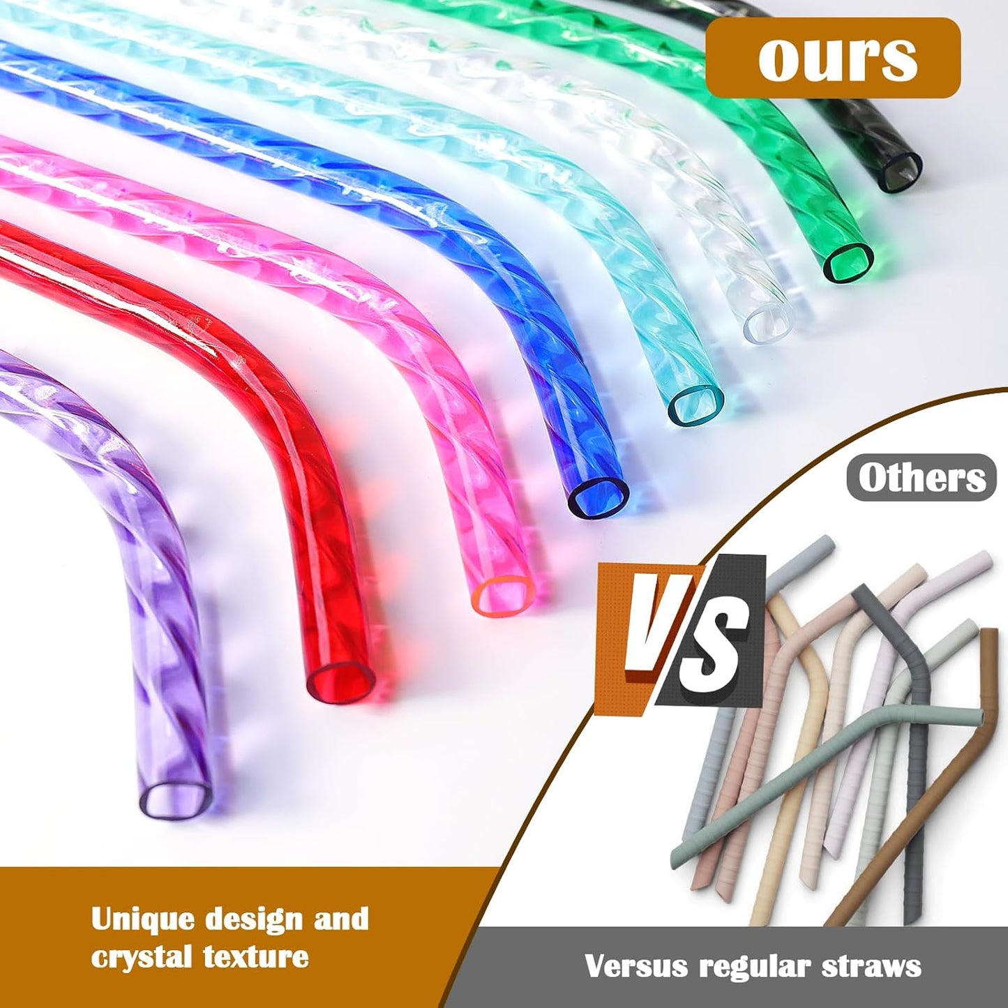 AIERSA 6 Pack Silicone Replacement Straws for Stanley 20 30 40oz Cup,Reusable Straws Compatible 40 oz Stanley Tumbler,Long Straw with Cleaning Brush for Stanley Cup Accessories