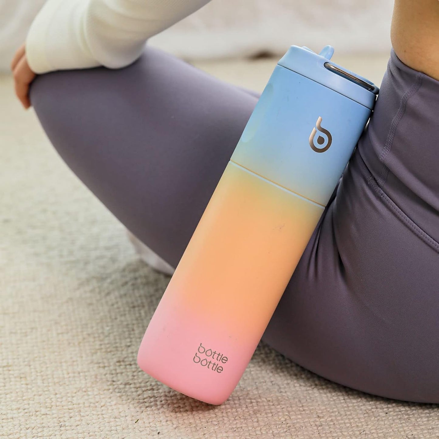 BOTTLE BOTTLE Insulated Water Bottle 24oz with Straw Lid and Handle for Sports Travel Gym Stainless Steel Water Bottles Double-Wall Vacuum Metal Leak Proof BPA-Free