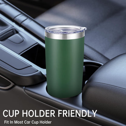 20 oz Tumblers Bulk Stainless Steel Tumbler with Lid Double Wall Vacuum Insulated Coffee Mug 20oz Powder Coated Cup for Hot and Cold Drinks, Stainless, 6 pack