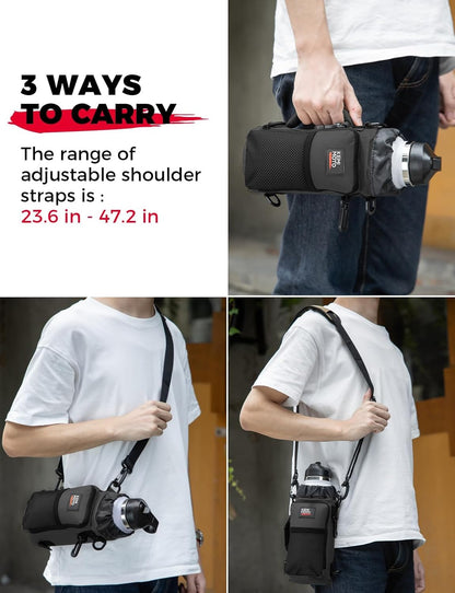 KEMIMOTO Water Bottle Holder Bag, Water Bottle Carrier with Adjustable Shoulder Strap, Water Bottle Pouch Holder for Hiking, Camping, Fishing, Compatible with YETI STANLEY SLM 32 oz, 40 oz, 64 oz