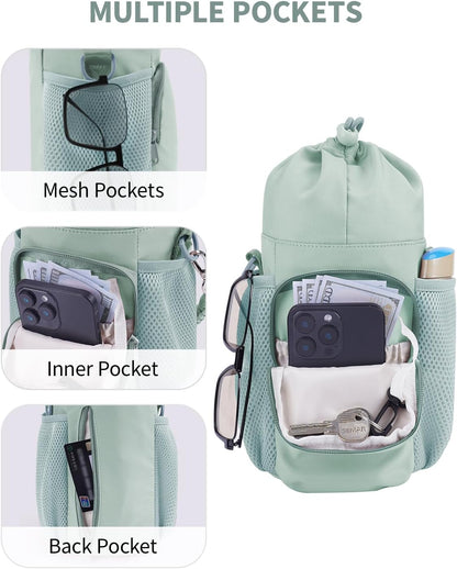 sportsnew Large Water Bottle Bag for 32/40/64oz Cup & Tumbler,Crossbody Insulated Cup Sleeve Bottle Holder Carrier with Strap