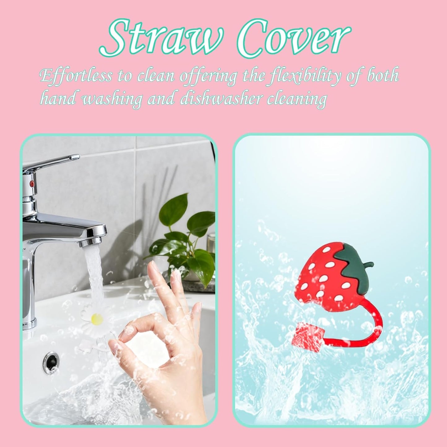 15Pcs Straw Toppers for Stanley Cup, Silicone 10mm Straw Cover Cap for Stanley 30 40oz Tumblers, Reusable Lid Accessories