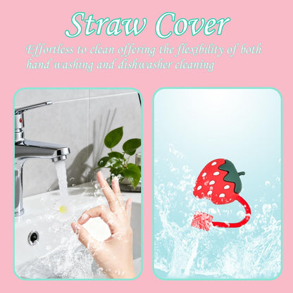 15Pcs Straw Toppers for Stanley Cup, Silicone 10mm Straw Cover Cap for Stanley 30 40oz Tumblers, Reusable Lid Accessories