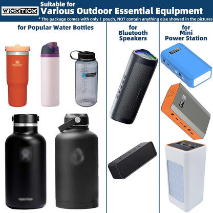 WICKTICK Molle Water Bottle Holder Pouch 16 24 32 40 64 oz - Multi-Purpose Tactical Fuel Bottle Bag, Adjustable Size for Outdoor Activities, Adapted to Backpack/Vest/Belt