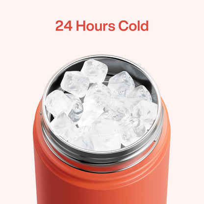 ENCOOL Insulated Water Bottle with Straw Stainless Steel Water Bottle, Leak-Proof, BPA-Free, Double Wall Vacuum Keeps Cold for 24 Hours for Sports, Travel, School (26 oz, Cotton Candy) - Colors D