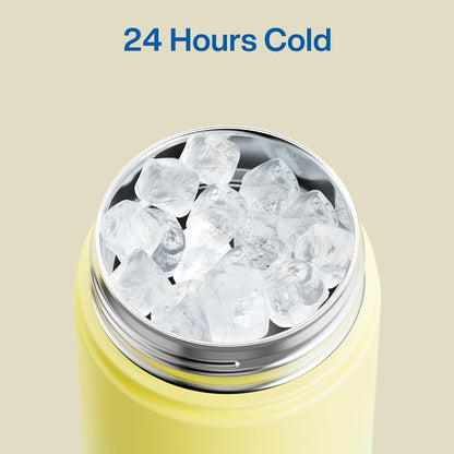ENCOOL Insulated Water Bottle with Straw Stainless Steel Water Bottle, Leak-Proof, BPA-Free, Double Wall Vacuum Keeps Cold for 24 Hours for Sports, Travel, School (26 oz, Cotton Candy) - Colors B